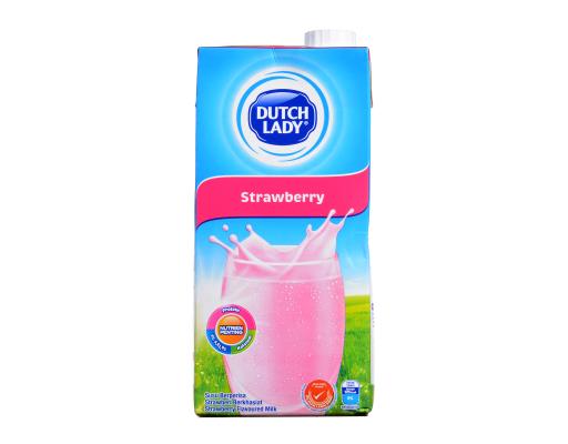 Dutch Lady Uht Pure Farm Uht Strawberry Milk Uht Pure Farm Uht