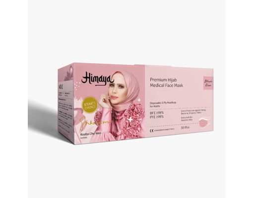 Himaya - Premium Hijab Medical Face Mask Blush Rose