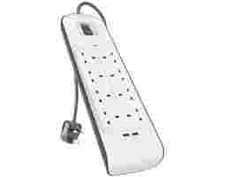 Belkin - 8 Way Surge With 2 USB Fast Charge (BSV804SA2M)