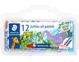 Staedtler - Jumbo Oil Pastels in Plastic Box 12 Colours (241 PB12)