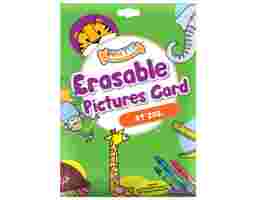 Kraftee - Erasable Pictures Card At Zoo With 12 Pcs Crayons